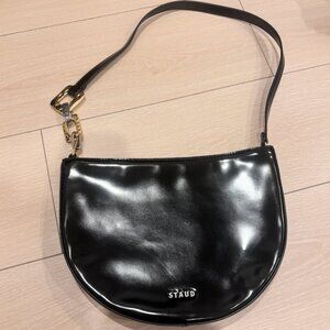 STAUD Colt Shoulder Bag – Black Patent Leather (Retail $295)